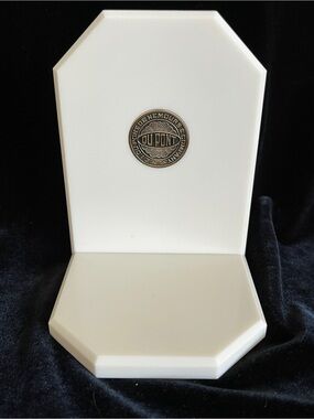 Dupont Nemours Corian Vintage Doorstop Emblem Cream Bookend